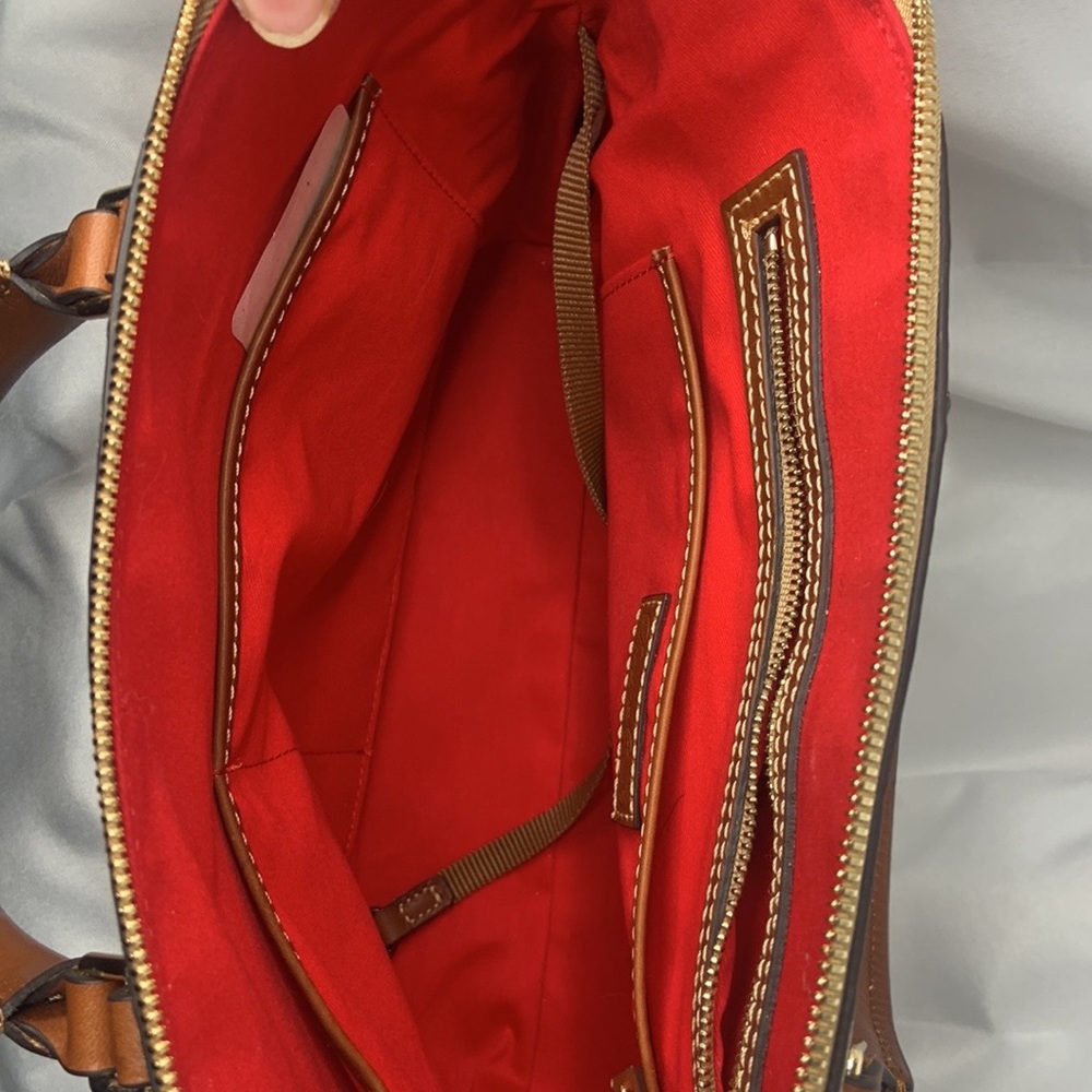 Dooney & Bourke Ostrich Domed Zip Satchel - Picture 8 of 11